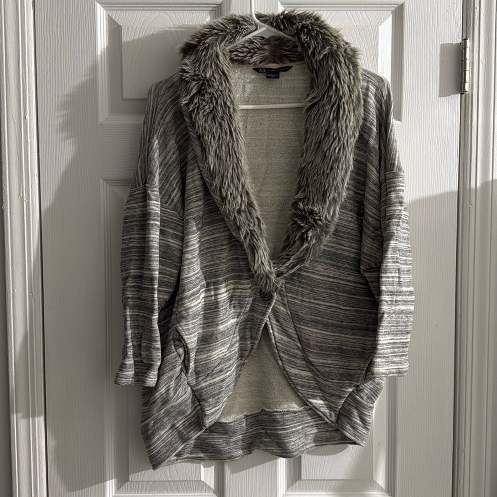 Armani Exchange A | X Size medium jacket coat cardigan fuzzy sweater jacket AX